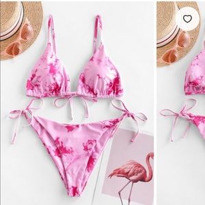Zaful Pink Tie Dye Bikini